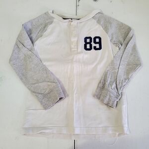 Carter's White and Gray Long Sleeve Tee